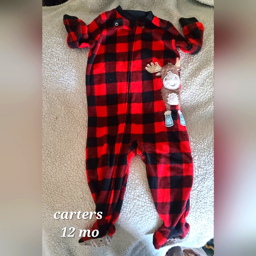Plaid fleece footies
